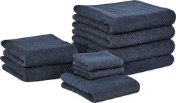 Beliani MITIARO - Handdoek set - Blauw - Katoen