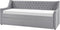 Beliani MONTARGIS - Slaapbank - Grijs - Fluweel