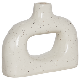 Beliani MOONEYE - Bloemenvaas - Wit - 19 cm - Steengoed