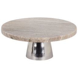 Beliani MOSCHATO - Gebaksstandaard - Beige/Zilver - Marmer