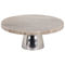 Beliani MOSCHATO - Gebaksstandaard - Beige/Zilver - Marmer