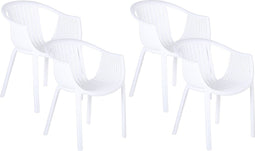 Beliani NAPOLI - Tuinstoelen set van 4 - Wit - Kunststof
