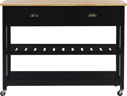 Beliani NAVARINO - Keukentrolley - Zwart - MDF