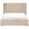 Beliani NOYERS - Bed met opbergruimte - Beige - 160 x 200 cm - Fluweel