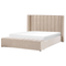 Beliani NOYERS - Bed met opbergruimte - Beige - 180 x 200 cm - Fluweel