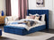 Beliani NOYERS - Bed met opbergruimte - Blauw - 140 x 200 cm - Fluweel