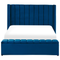 Beliani NOYERS - Bed met opbergruimte - Blauw - 140 x 200 cm - Fluweel