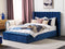 Beliani NOYERS - Bed met opbergruimte - Blauw - 160 x 200 cm - Fluweel