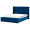 Beliani NOYERS - Bed met opbergruimte - Blauw - 160 x 200 cm - Fluweel