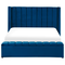 Beliani NOYERS - Bed met opbergruimte - Blauw - 160 x 200 cm - Fluweel