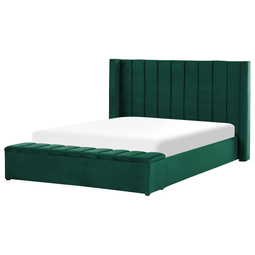 Beliani NOYERS - Bed met opbergruimte - Groen - 180 x 200 cm - Fluweel
