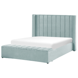 Beliani NOYERS - Bed met opbergruimte - Mintgroen - 140 x 200 cm - Fluweel