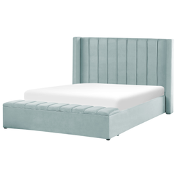 Beliani NOYERS - Bed met opbergruimte - Mintgroen - 160 x 200 cm - Fluweel
