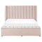 Beliani NOYERS - Bed met opbergruimte - Roze - 160 x 200 cm - Fluweel