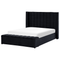 Beliani NOYERS - Bed met opbergruimte - Zwart - 140 x 200 cm - Fluweel