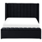 Beliani NOYERS - Bed met opbergruimte - Zwart - 140 x 200 cm - Fluweel