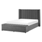 Beliani NOYERS - Tweepersoonsbed - Grijs - 140 x 200 cm - Fluweel