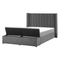 Beliani NOYERS - Tweepersoonsbed - Grijs - 140 x 200 cm - Fluweel