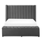 Beliani NOYERS - Tweepersoonsbed - Grijs - 140 x 200 cm - Fluweel