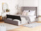 Beliani NOYERS - Tweepersoonsbed - Grijs - 140 x 200 cm - Fluweel