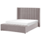Beliani NOYERS - Tweepersoonsbed - Grijs - 140 x 200 cm - Fluweel