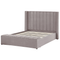 Beliani NOYERS - Tweepersoonsbed - Grijs - 140 x 200 cm - Fluweel