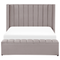 Beliani NOYERS - Tweepersoonsbed - Grijs - 140 x 200 cm - Fluweel