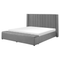 Beliani NOYERS - Tweepersoonsbed - Grijs - 160 x 200 cm - Fluweel
