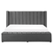 Beliani NOYERS - Tweepersoonsbed - Grijs - 160 x 200 cm - Fluweel
