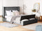 Beliani NOYERS - Tweepersoonsbed - Grijs - 180 x 200 cm - Fluweel