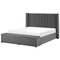Beliani NOYERS - Tweepersoonsbed - Grijs - 180 x 200 cm - Fluweel