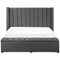 Beliani NOYERS - Tweepersoonsbed - Grijs - 180 x 200 cm - Fluweel