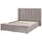 Beliani NOYERS - Waterbed met opbergruimte - Grijs - 160 x 200 cm - Fluweel