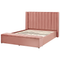 Beliani NOYERS - Waterbed met opbergruimte - Roze - 160 x 200 cm - Fluweel