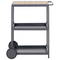 Beliani ORTISEI - Buitenkeuken set - Grijs/Licht hout - 3-delig - Aluminium