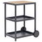 Beliani ORTISEI - Buitenkeuken set - Grijs/Licht hout - 3-delig - Aluminium