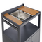 Beliani ORTISEI - Buitenkeuken set - Grijs/Licht hout - 3-delig - Aluminium