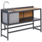 Beliani ORTISEI - Buitenkeuken set - Grijs/Licht hout - 3-delig - Aluminium