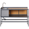 Beliani ORTISEI - Buitenkeuken set - Grijs/Licht hout - 3-delig - Aluminium