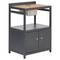 Beliani ORTISEI - Buitenkeuken set - Grijs/Licht hout - 3-delig - Aluminium