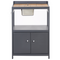 Beliani ORTISEI - Buitenkeuken set - Grijs/Licht hout - 3-delig - Aluminium