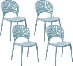 Beliani OSTIA - Tuinstoel set van 4 - Blauw - Kunststof