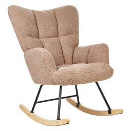 Beliani OULU - Schommelstoel - Zandbeige - Bouclé