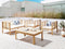 Beliani PACIFIC - Loungeset voor 4 - Lichthout/Wit - Acaciahout