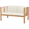 Beliani PACIFIC - Loungeset voor 4 - Lichthout/Wit - Acaciahout