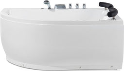 Beliani PARADISO - Hoekbad whirlpool - Wit - Acryl