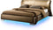 Beliani PARIS - Waterbed - goud - Leer