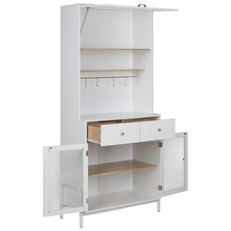 Beliani PARLIN - Vitrinekast - Wit - Hout