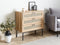Beliani PASCO - Dressoir 3-lades - Lichte houtkleur - Rotan