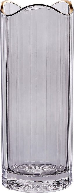 Beliani PERDIKI - Decoratieve vaas - Grijs - Glas